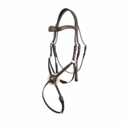 Bridons*Antarès Sellier - Bridon Signature muserolle croisée têtière anatomique marron Havane