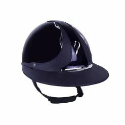 Discount - Casque premium vernis bleu/ bleu Casques D'Équitation À Visière Polo|Casques D'Équitation
