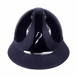 Discount - Casque premium vernis bleu/ bleu Casques D'Équitation À Visière Polo|Casques D'Équitation