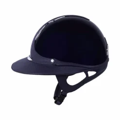 Discount - Casque premium vernis bleu/ bleu Casques D'Équitation À Visière Polo|Casques D'Équitation