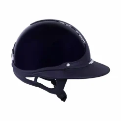 Discount - Casque premium vernis bleu/ bleu Casques D'Équitation À Visière Polo|Casques D'Équitation