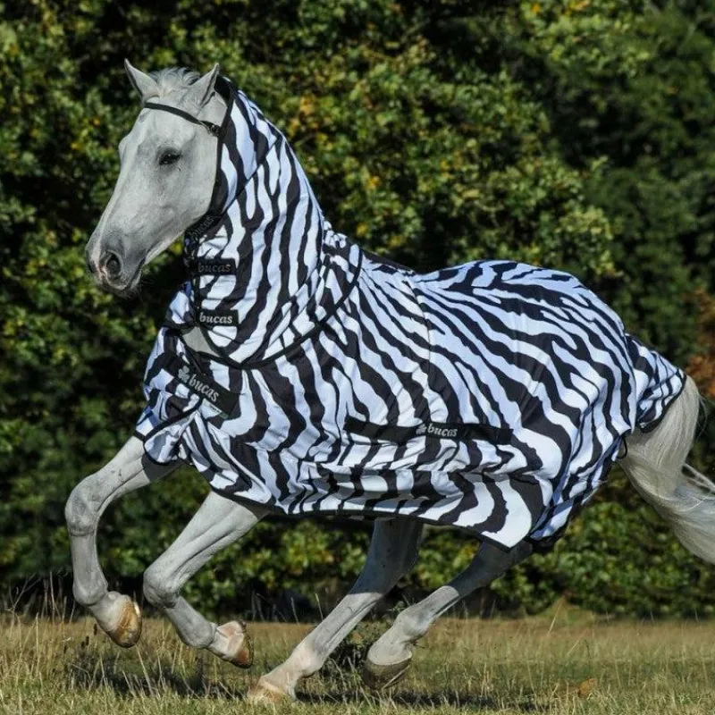 Couvertures Et Chemises*Bucas - Couverture anti-démangeaisons Sweet-itch Zebra zebra Blanc