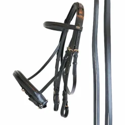 Brides*Canter - Bride Euro avec rênes (2 paires) Noir