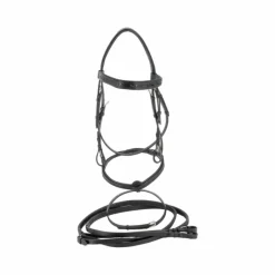 New - Bridon muserolle combinée black strass avec rênes Cso|Bridons Poneys