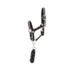 Licols Poneys|Ensembles Licols Et Longes*Canter - Licol et longe nylon noir / argent