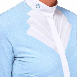 Polos Et Chemises*Cavalleria Toscana - Chemise de concours manches longues femme / blanc Bleu