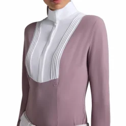 - Polo de concours manches longues femme Americain lilas Polos Et Chemises