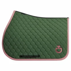 Tapis De Selle Poneys|Tapis De Selle*Cavalleria Toscana - Tapis de selle Circular Quilted forest green/ candy pink Vert