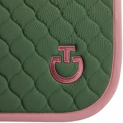 Tapis De Selle Poneys|Tapis De Selle*Cavalleria Toscana - Tapis de selle Circular Quilted forest green/ candy pink Vert