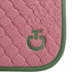 New - Tapis de selle Circular Quilted candy pink/ forest green Tapis De Selle Poneys|Tapis De Selle