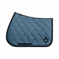 Tapis De Selle Poneys|Tapis Cso/ Mixtes*Cavalleria Toscana - Tapis de selle New Circular Quilted Jersey peacook green Bleu