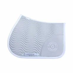 Discount - Tapis de selle Double Orbit Wave Quilted light grey et blanc Tapis De Selle Poneys|Tapis De Selle