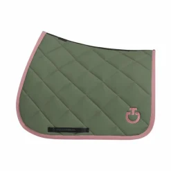 Tapis Cso/ Mixtes|Tapis De Selle*Cavalleria Toscana - Tapis de selle Diamond Quilted Jersey forest green/ candy pink Vert
