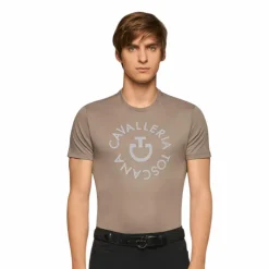 T-Shirts Et Baselayers|T-Shirts Et Baselayers*Cavalleria Toscana - T-shirt à col rond homme Orbit Sand Grey Gris