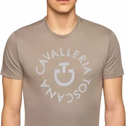 T-Shirts Et Baselayers|T-Shirts Et Baselayers*Cavalleria Toscana - T-shirt à col rond homme Orbit Sand Grey Gris