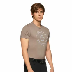 T-Shirts Et Baselayers|T-Shirts Et Baselayers*Cavalleria Toscana - T-shirt à col rond homme Orbit Sand Grey Gris