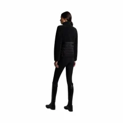 Pulls Et Gilets*Cavalleria Toscana - Veste zippée femme Teddy + Nylon Noir