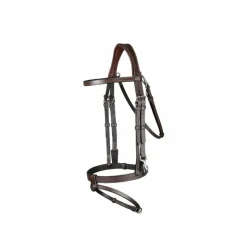 New - Bridon cuir plat avec mousquetons Working by Bridons Poneys|Bridons