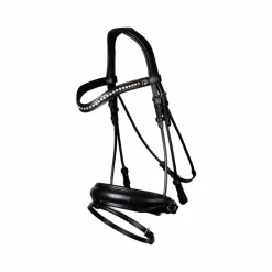 Hot - Bridon muserolle combinée large mat New English Collection Bridons Poneys|Bridons