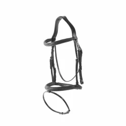 Bridons Poneys|Bridons*Dyon - Bridon muserolle combinée New English cuir Noir