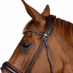 Outlet - Bridon muserolle large Round avec frontal à cristaux Bridons Poneys|Bridons