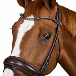 Outlet - Bridon muserolle large Round avec frontal à cristaux Bridons Poneys|Bridons