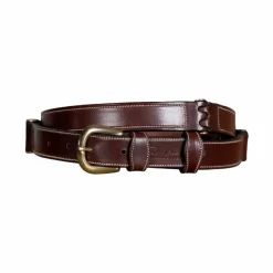 Ceintures*Dyon - Ceinture en cuir plat Marron