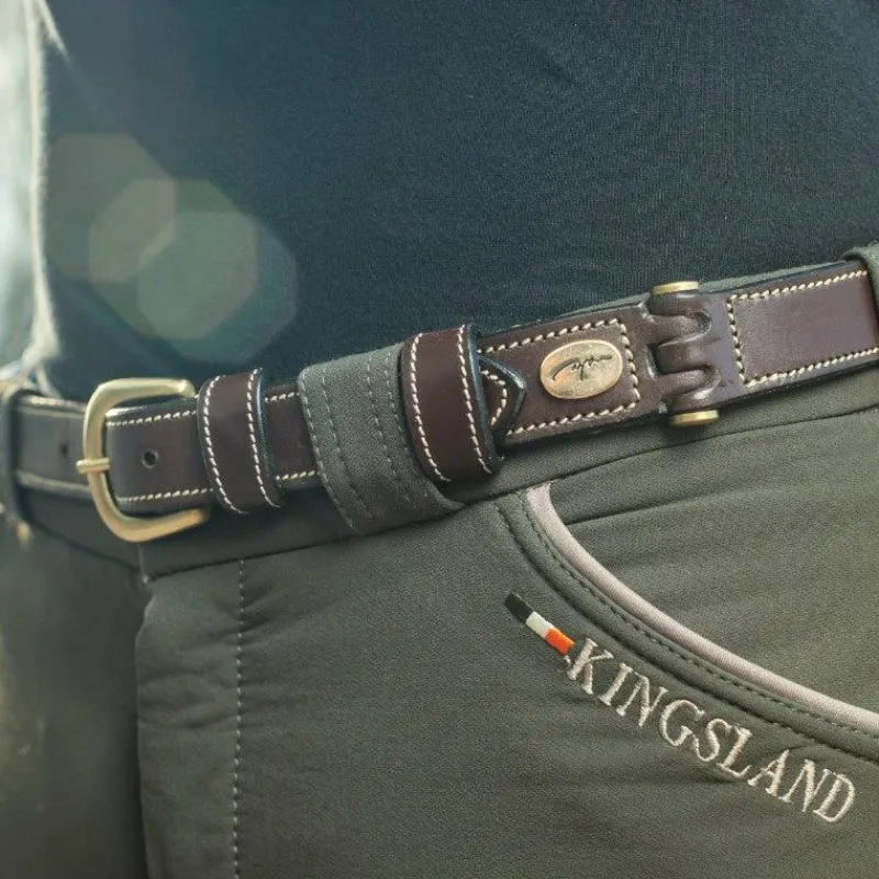 Ceintures*Dyon - Ceinture en cuir plat Marron