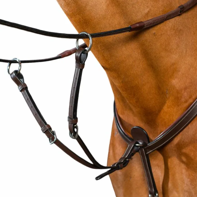 Enrênements Poneys|Martingales*Dyon - Fourchette de martingale à anneaux Working by brun Marron