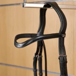 Accessoires De Bridons Poneys|Frontaux*Dyon - Frontal en V cuir plat New English Collection Noir