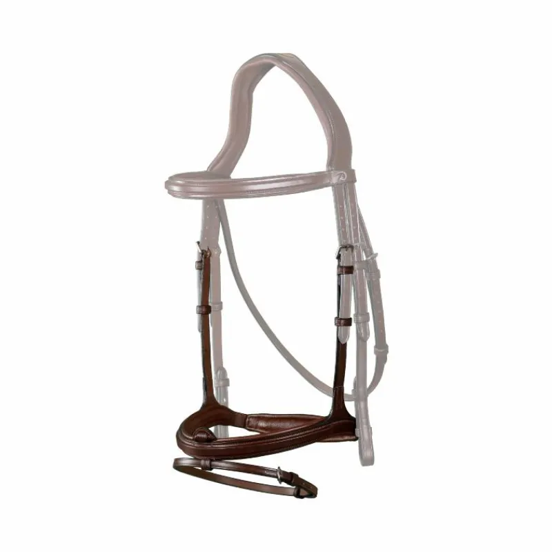 Online - Muserolle combinée New English Collection brun Accessoires De Bridons Poneys|Muserolles