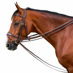 Enrênements Poneys|Rênes Allemandes*Dyon - Rênes allemandes tout cuir 1/2 D Collection brun Marron