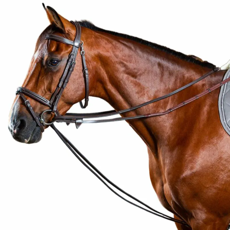 Outlet - Rênes allemandes tout cuir 1/2 Working by brun Enrênements Poneys|Rênes Allemandes