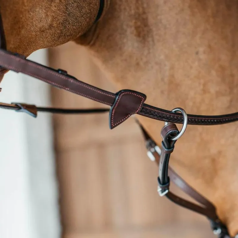 Discount - Rênes caoutchouc 7 arretoirs tressés New English Rênes Et Arrêtoirs De Rênes Poneys|Rênes Et Arrêtoirs De Rênes