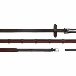 Online - Rênes caoutchouc 5/8 avec arrêtoirs et mousqueton Working brun Rênes Et Arrêtoirs De Rênes