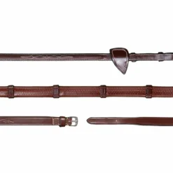 Rênes Et Arrêtoirs De Rênes Poneys|Rênes Et Arrêtoirs De Rênes*Dyon - Rênes caoutchouc 1/2 avec 7 arrêtoirs US Collection brun Marron