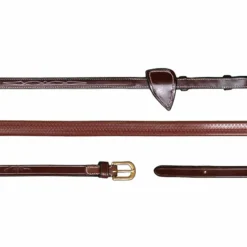 Rênes Et Arrêtoirs De Rênes Poneys|Rênes Et Arrêtoirs De Rênes*Dyon - Rênes caoutchouc 1/2 D Collection brun Marron