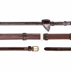 Rênes Et Arrêtoirs De Rênes Poneys|Rênes Et Arrêtoirs De Rênes*Dyon - Rênes Hunter 5/8 avec 7 arrêtoirs D Collection brun Marron