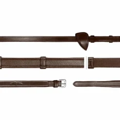 Sale - Rênes hunter 5/8 avec 7 arrêtoirs New English Collection brun Rênes Et Arrêtoirs De Rênes Poneys|Rênes Et Arrêtoirs De Rênes