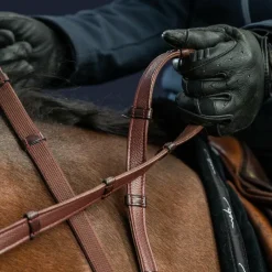 Sale - Rênes hunter 5/8 avec 7 arrêtoirs New English Collection brun Rênes Et Arrêtoirs De Rênes Poneys|Rênes Et Arrêtoirs De Rênes