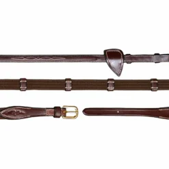 Rênes Et Arrêtoirs De Rênes Poneys|Rênes Et Arrêtoirs De Rênes*Dyon - Rênes tissu 5/8 avec 9 arrêtoirs D Collection brun Marron