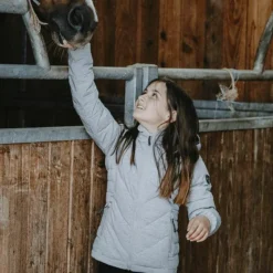 Blousons Et Manteaux*Equithème - Blouson matelassé fille Lara chiné Gris
