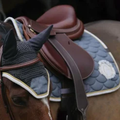 Bonnets Pour Chevaux*Equithème - Bonnet chasse-mouches Denim Gris