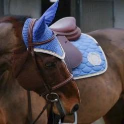 Bonnets Pour Chevaux*Equithème - Bonnet chasse-mouches Denim ciel Bleu