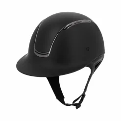 Casques D'Équitation À Visière Polo|Cso*Equithème - Casque d'équitation visière large Soazy Mat chrome Noir