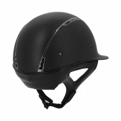 Casques D'Équitation À Visière Polo|Cso*Equithème - Casque d'équitation visière large Soazy Mat chrome Noir