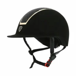 Casques D'Équitation À Visière Polo|Casques D'Équitation*Equithème - Casque d'équitation visière large Glint Lamé / rose gold Noir