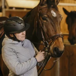 Hot - Casque d'équitation Agris argenté Casques D'Équitation À Visière Standard|Casques D'Équitation