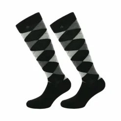 Chaussettes D'Équitation*Equithème - Chaussette Argyle noir/écru (x1)