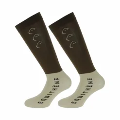 - Chaussettes d'équitation Compet choco/beige (x2) Chaussettes D'Équitation